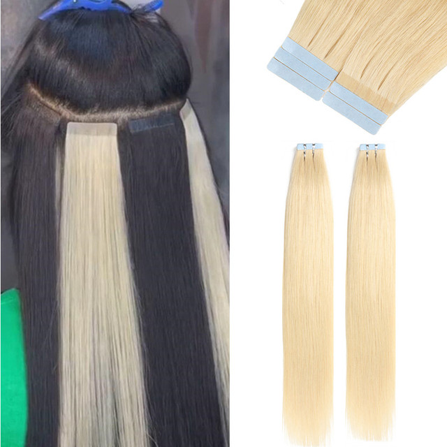 Stema 613 Blonde Straight Body Wave Tape In Extension Human Virgin Hair (20 pcs/set)